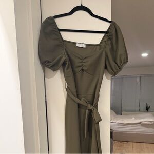 Quiz Cowl Neck Khaki Kumpsuit